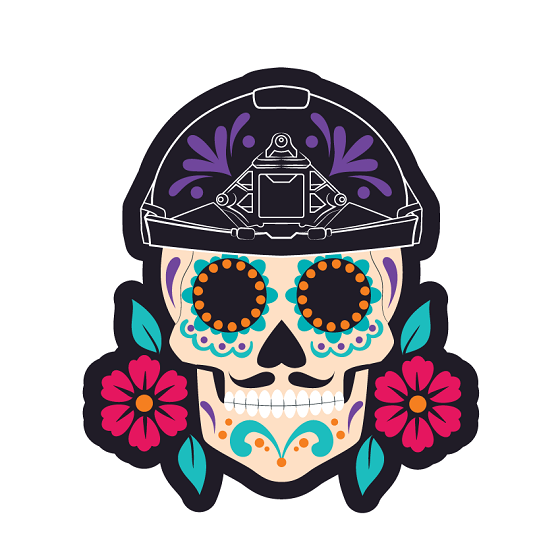 Sugar Skull Ballistic Helmet Patch